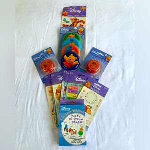 Vintage Winnie the Pooh toy/sticker bundle.